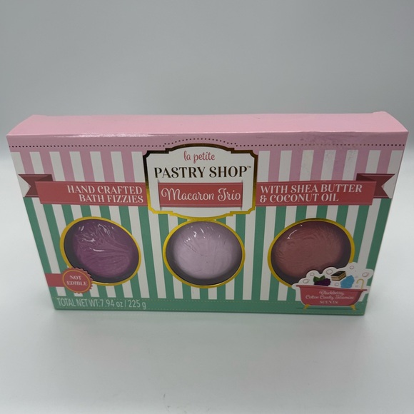 La Petite Other - La Petite Pastry Shop Handcrafted Macaron Bath Fizzies 3-Piece Cute Gift Set
